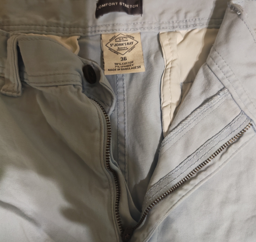 St. John's Bay Men's Flat Front Shorts in Pale Blue